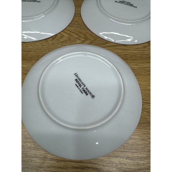 Highgate Manor Royal Tiara Red & Gold Diamond 6” Saucer ~3 Pc Set - Picture 5 of 7